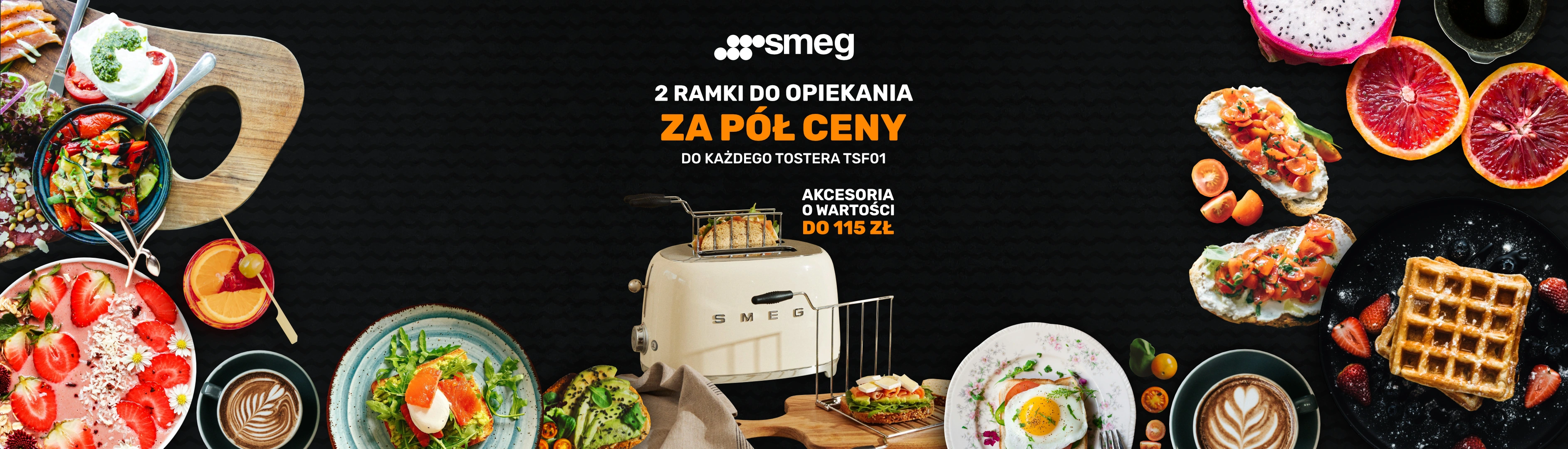 SMEG - 2 ramki do opiekania o wartości 115 zł za pół ceny do każdego tostera TSF01