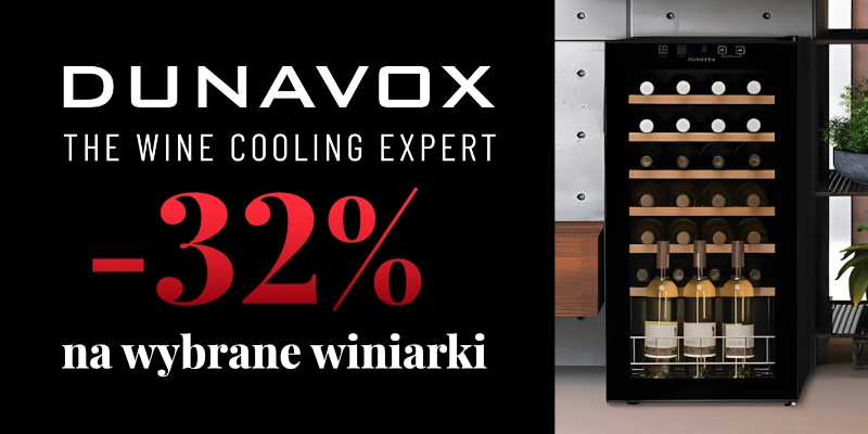 -32% na wybrane winiarki z lini Dunavox Home! Sprawdź ofertę, promocja trwa od 17 listopada do 5 grudnia 2025 r.